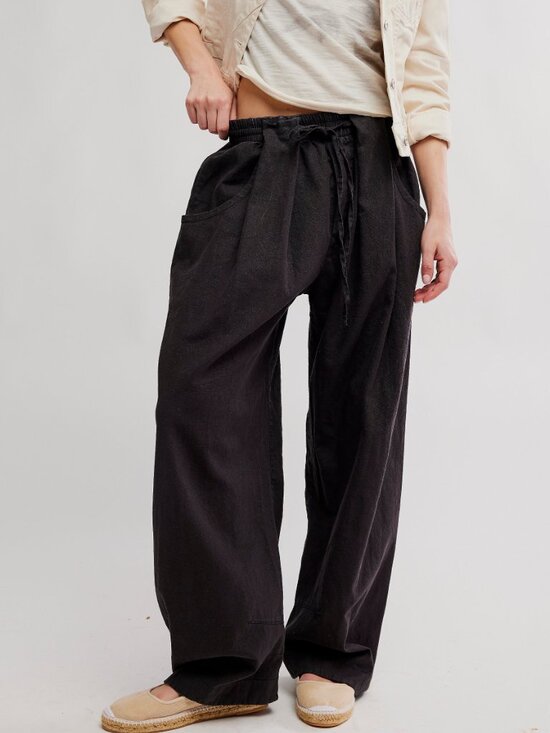 Free People Pants - FREE PEOPLE Chambers Laid Back Pull On Pants / Black